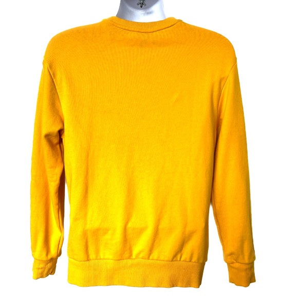 Pancoat Equipment Yellow Sweatshirt Crewneck Sz S Black & White Embroidered Dog - Picture 4 of 6